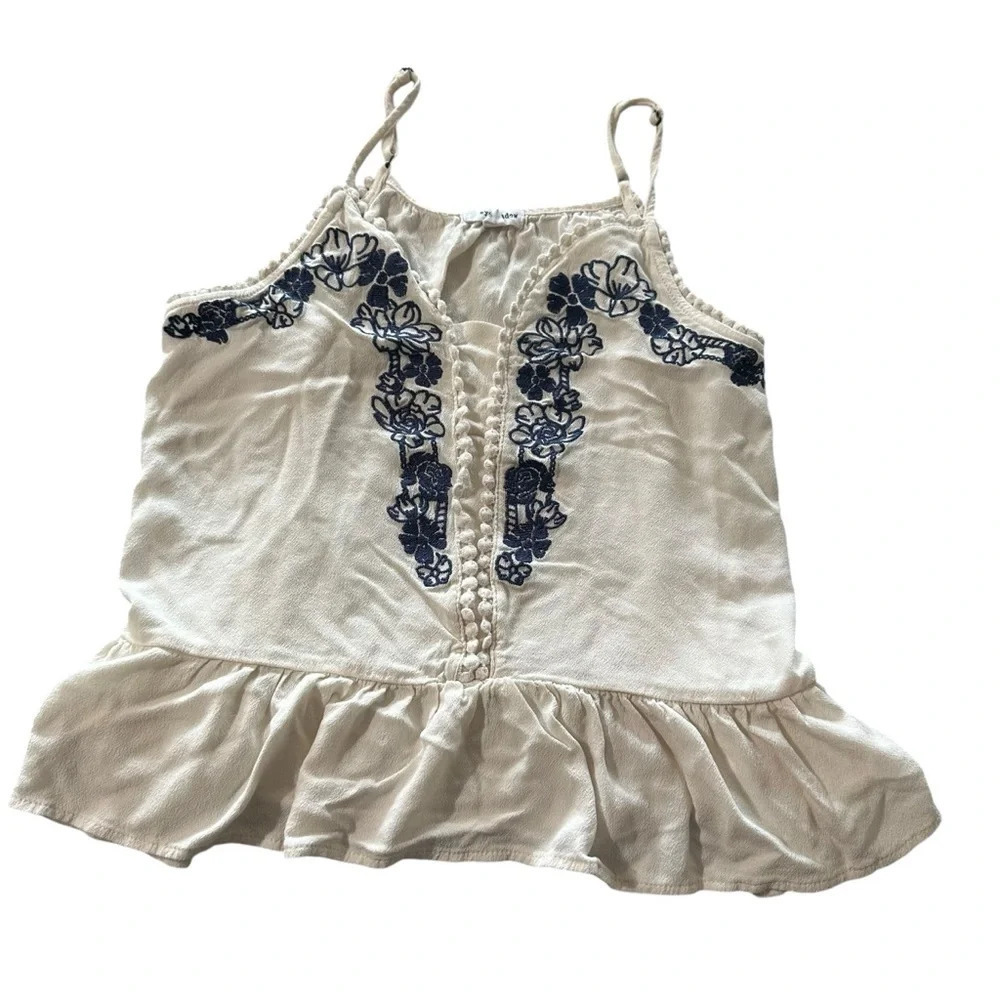 Eyeshadow women's size small spaghetti strap embroidered blouse size small